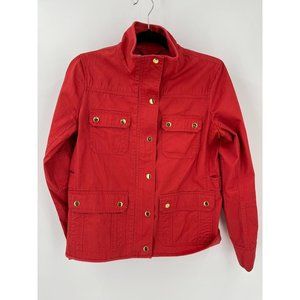 J.CREW Field Jacket Relaxed Boyfriend Fit Womens Size Small Rouge Gold Accent